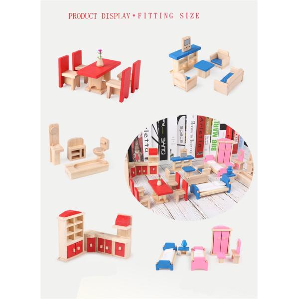 Аксессуары кукольного домика Diy классической 26CM деревянной мебели дома кукол миниатюрные