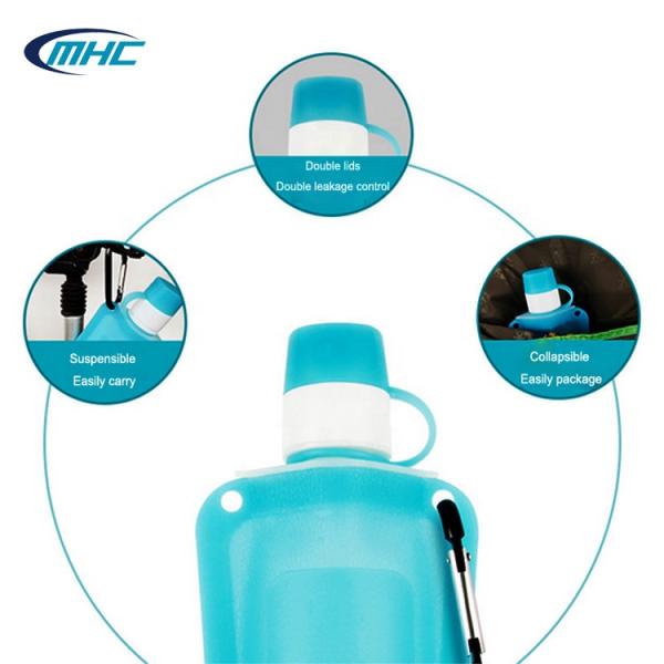 бутылка с водой на открытом воздухе спорт складной бутылки с водой силикона 0.5L ежедневная портативная
