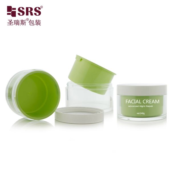J101 50g 100g 240g Double Wall Replaceable Plastic Jar For Facial Cream Gel Rould Wholesale Container
