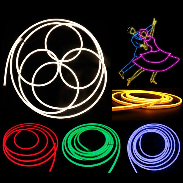 6mm 24V Neon Light Tube RoHS Flexible Neon Rope Light For Christmas