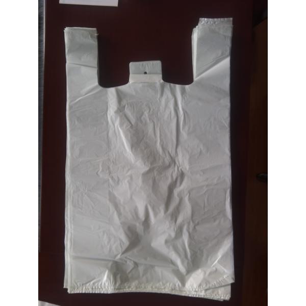 bolso de compras plástico blanco de la camiseta 16mic de 400+190*650m m - 500/Case, material del HDPE