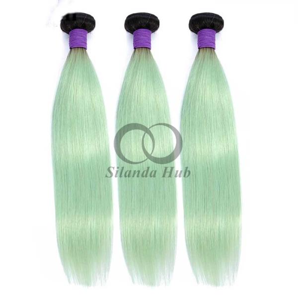 #T1B/Green Straight Remy Human Hair Bundles Sew In Weave Bundles Brazilian Bundle Deals