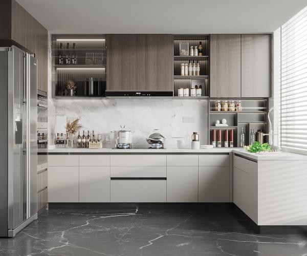 Furniture Storage Soft Closing Home Complete LED Light Cupboard Kitchen Cabinets