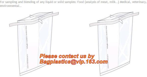 Sterile Sampling Bag, 4oz, 178mm x 76mm, Printed, Sampling Bags - World Leader in Sterile Sampling, BAGPLASTICS, BAGEASE