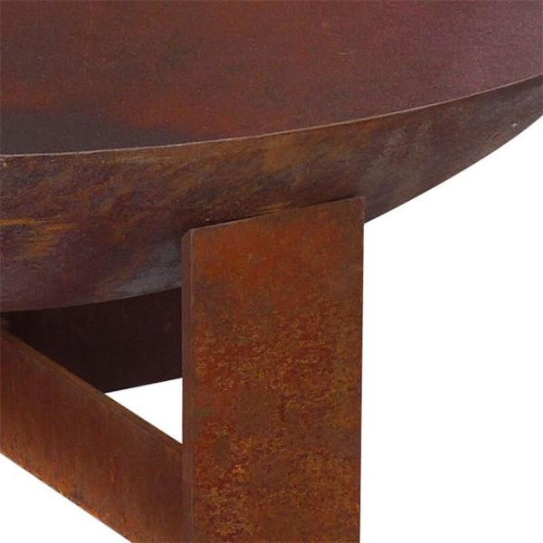 Wood Burning Rust Metal Brazier Corten Steel Fire Pit Round Portable 80cm
