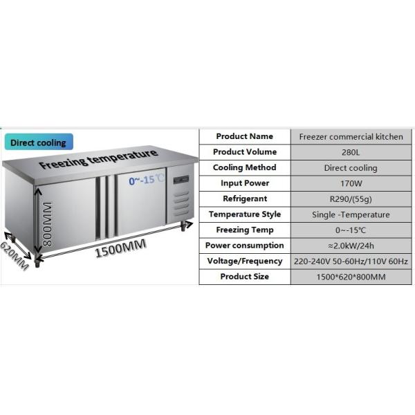 Réfrigérateur à réfrigération directe pour restaurants commerciaux