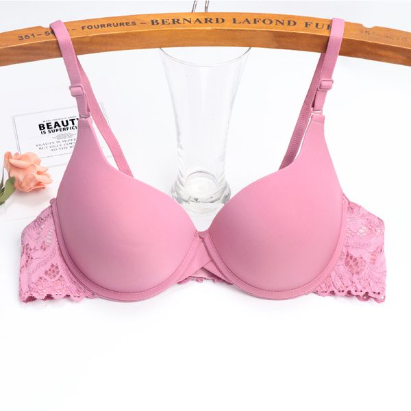 Women's Underwire Push-Up Bra Adjustable Straps Breathable Knitted Everyday Style with Lace Decoration Bra for Women