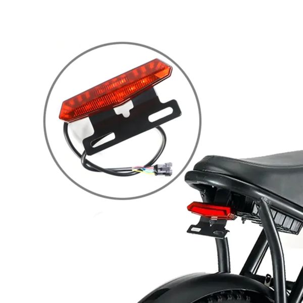 Red Electric Bicycle Headlight 12v-36v Steering Rear Lights Ebike Conversion Kit