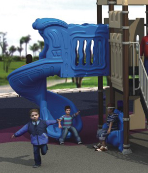 Red Blue Yellow  Outdoor Playground Equipment For Park  1040 x 550 x 540