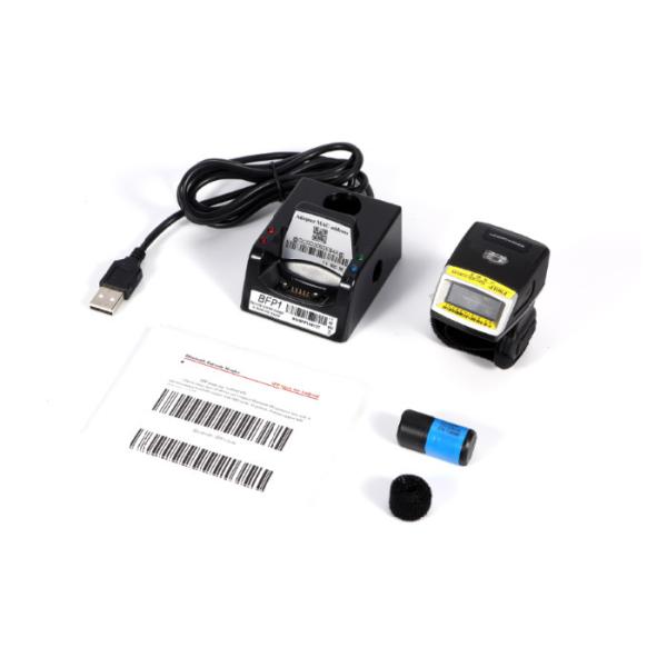 32bits  IOS Android Mini Portable Ring Barcode Scanner Bluetooth With 550mA Battery