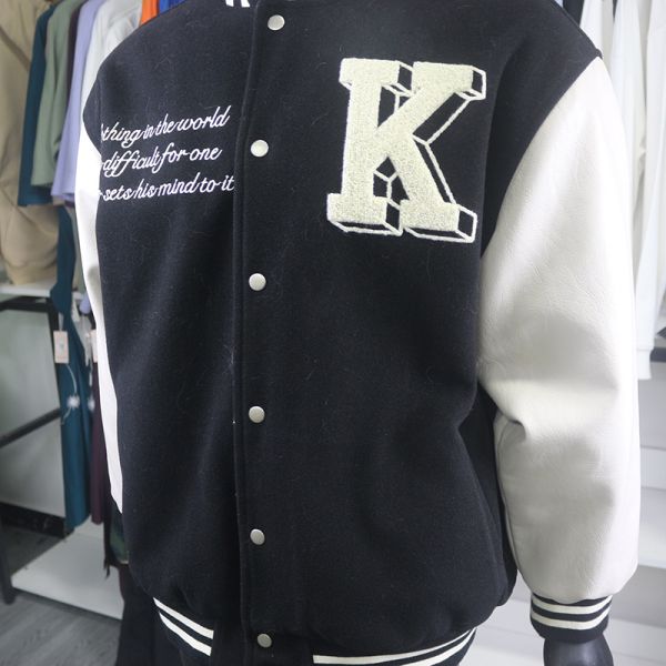 OEM/ODM Custom Luxury Baseball Jackets Double-Faced Woolen Goods Embroidered Jacket Fall/Winter Varsity Jackets