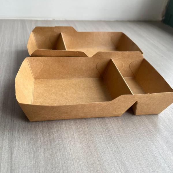 0.33mm Thickness Brown/White Kraft Paper Disposable Sushi Container Food Packaging Box