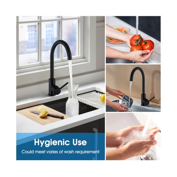 Bidet Spouts Kitchen Faucet Hot Cold Water Mixer Tap with Classic Gooseneck Swivel Spout