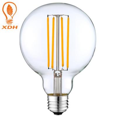 vintage de Dimmable do bulbo do globo da extra grande de 8W E27 que olha o bulbo claro do filamento do diodo emissor de luz G80