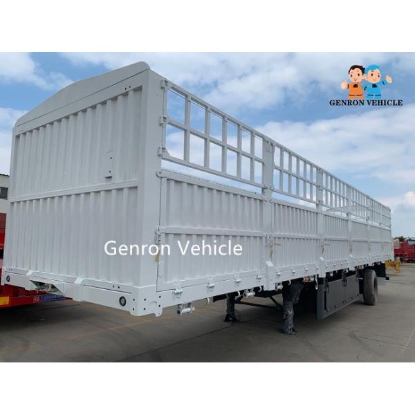 4 Axles White Storage Semi Trailer Transport For Vegetables Fruits Livestock