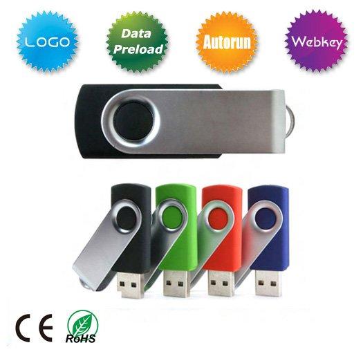 Eslabón giratorio 1GB, 2GB, 4GB, 8GB, memoria USB del metal 16GB compatible con la PC AT-027