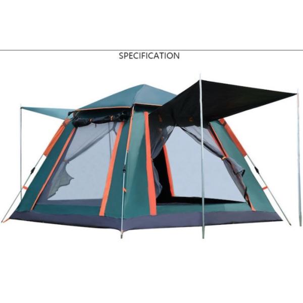 Кампинговые палатки на открытом воздухе Солнцезащитные и вентилируемые Автоматические стекловолокно рама 210D Полиэстер 240*240*140 см Зеленый современный дизайн