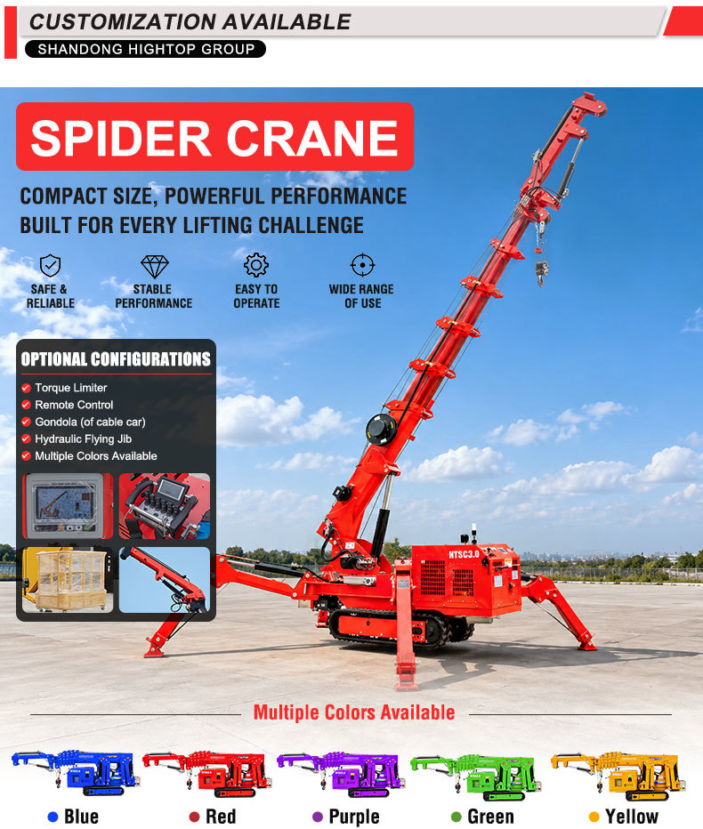 3 tons crawler spider crane