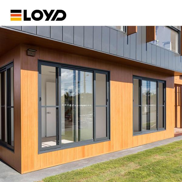 Ventana corredera de aluminio de tres vías para grandes aberturas