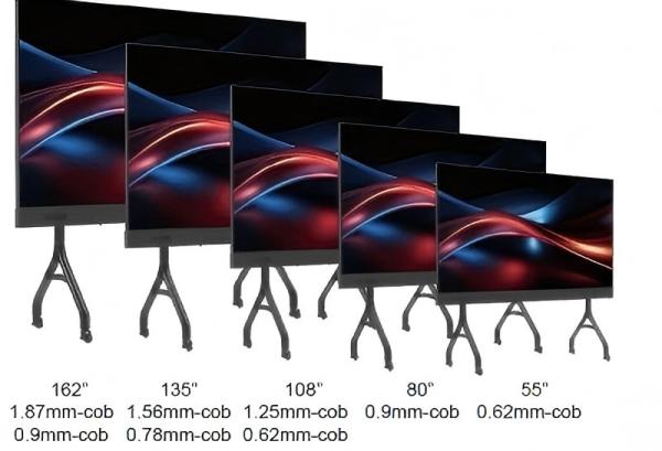 P1.56 de 135 pouces 2K Conférence intelligente Écran COB Tout-en-un Conception Dolby Audio Facile à configurer