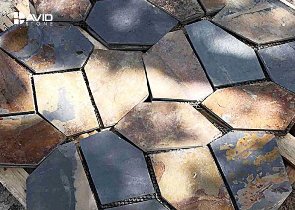 10/20mm Thickness Irregular Slate Paving Stones For Flooring Tiles Slip Resistant