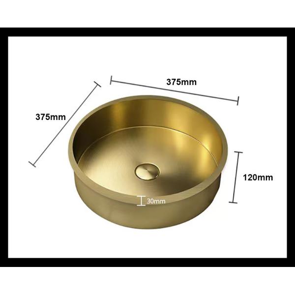 Round Undermount Stainless Steel Vessel Sinks With Pop Up Drain