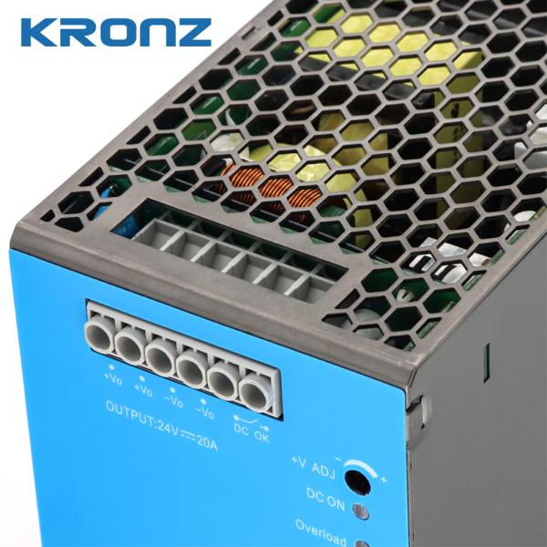 480W Power Supply AC DC 24V / 20A Industrial Din Rail Power Supply High Efficiency