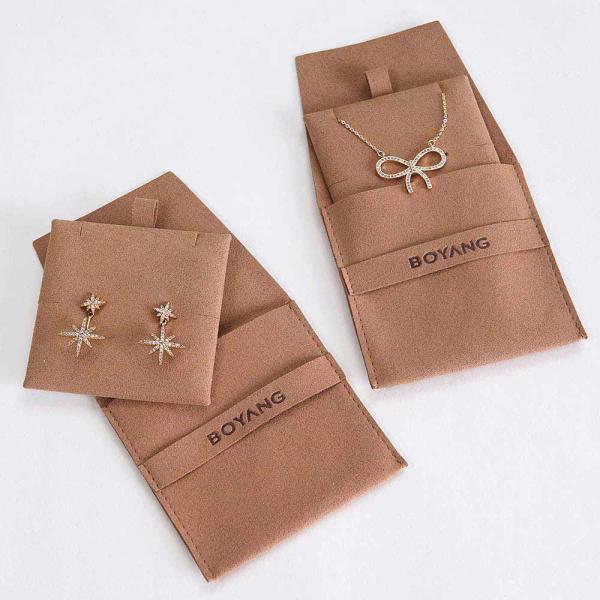 Folding Suede Velvet Jewelry Gift Bags Packaging Envelope Flap Microfiber Pouch