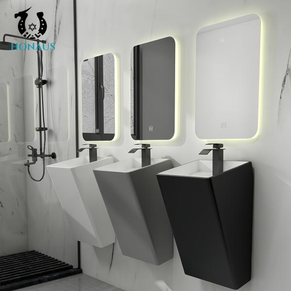 Luxury Bathroom Wall Hung Basin Black White Grey Premium Ceramic Anti Scratch Glaze