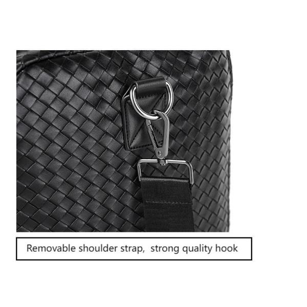 Braid PU Fabric Retro Style Large Sports Duffel Bag Wear Resistant