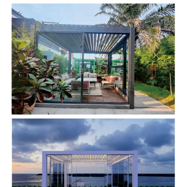 Light Duty Type Aluminium Pergola With Louvered Roof 4x4x2.8m 4x3x2.8m