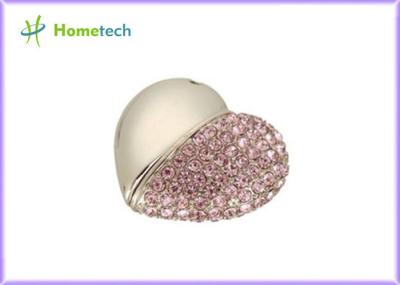 Cadeaux de mariage en cristal roses de fow du pendant 4GB 8GB d'USB d'entraînement d'instantané d'Usb 2,0 USB de coeur d'amour