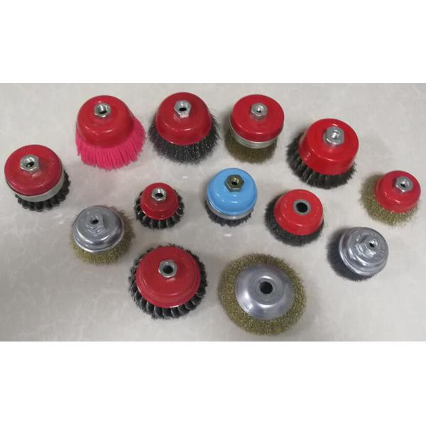 100mm Outer Diameter Crimped Wire Brass Coated Cup Wire Brush for Angle Grinder