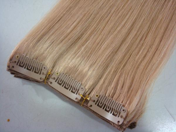 Extensions de cheveux blonds en lot et closure raides 100 grammes