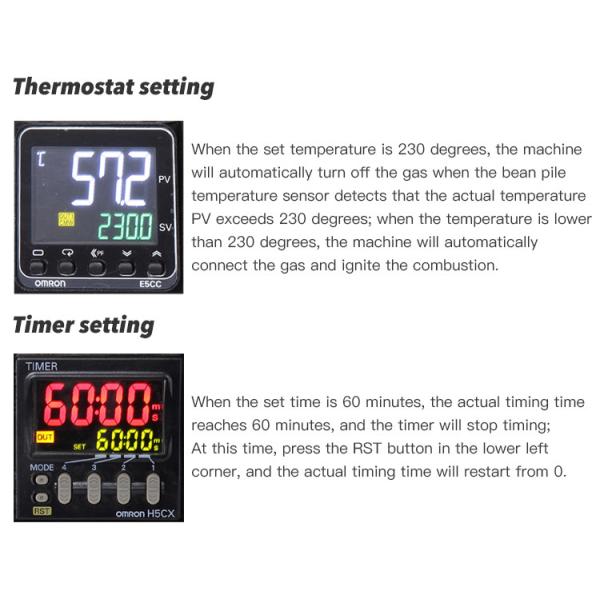 Roaster eléctrico de granos de café máquina de hornear café para 2 kilos