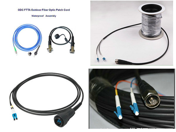 Outdoor FTTA Fiber Optic Patch Cord Single Mode , Corning LSZH Fiber Optic Cable
