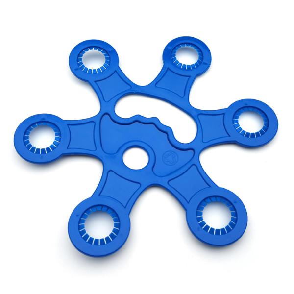 Blue Color HDPE Plastic Bottle Handles For 6 Beverage Bottles Carry