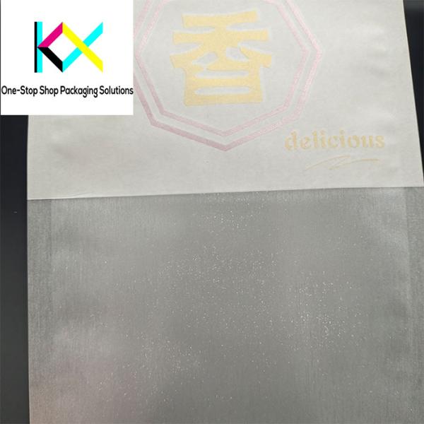 Customizable White Paper Packaging Bag With Drawing Brushed Film For Bakery