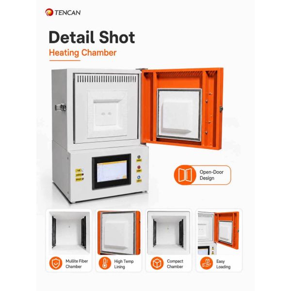 TENCAN CE Certified 1700°C Dental Zirconia Sintering Furnace with MoSi2 Heater and 7-Inch Touch Screen for Denture Ceramic