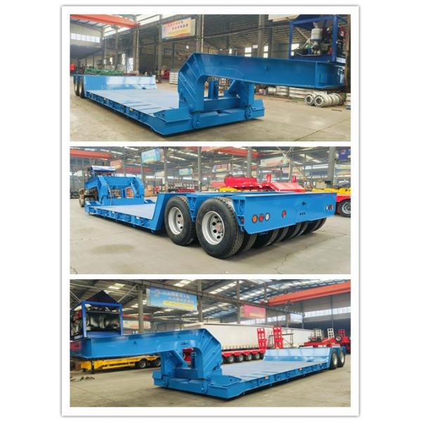 3 Axles Gooseneck Lowboy Tractor Trailer 60000KG Payload
