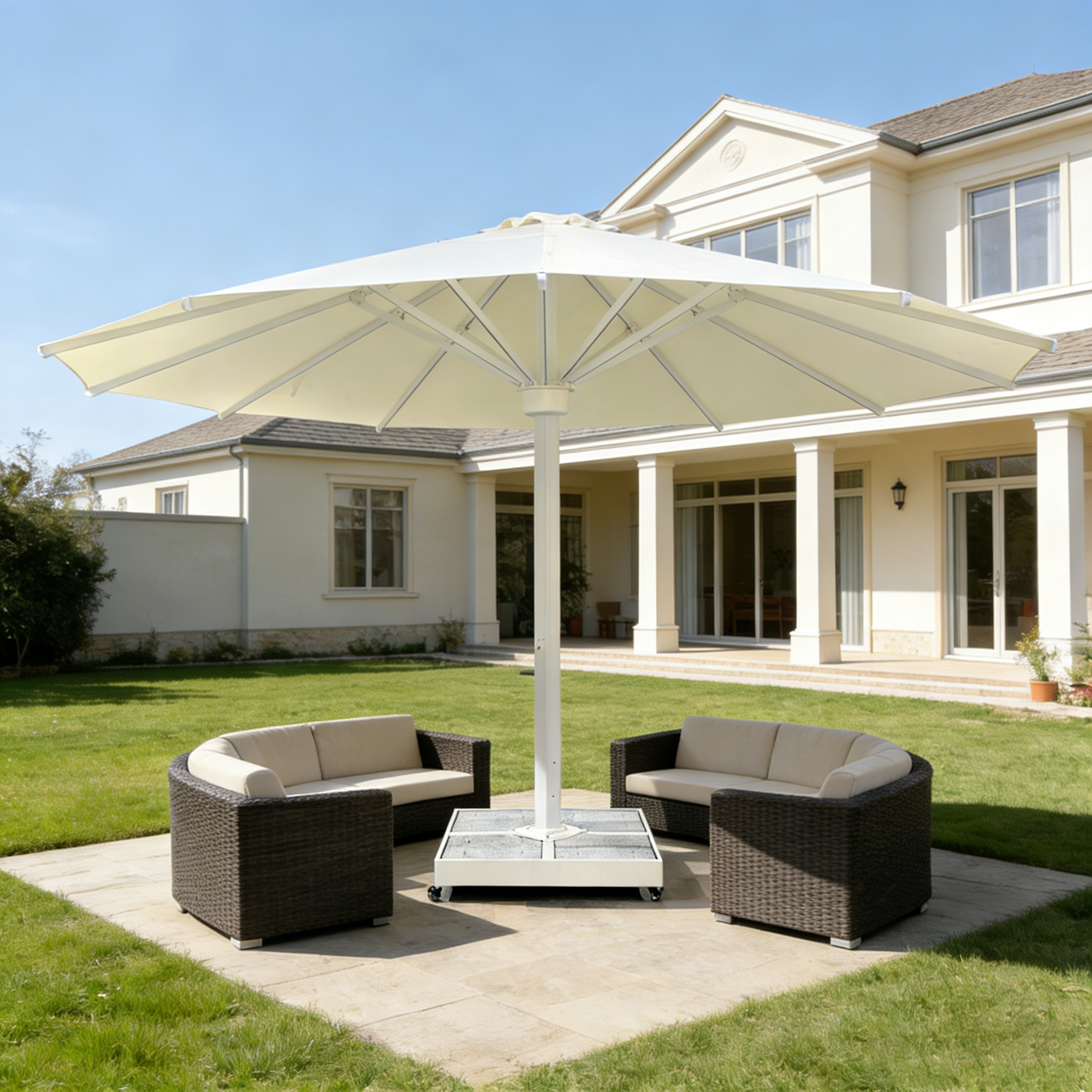 16FT Commercial Patio Umbrella Large Square with Crank Handle for Poolside Lawn Garden Hotel by Yoshen