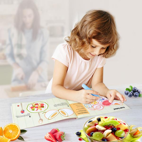Kids Ages 4-8 Food Coloring Books with Cupcakes Ice-cream Sausage Apple Pie Fries