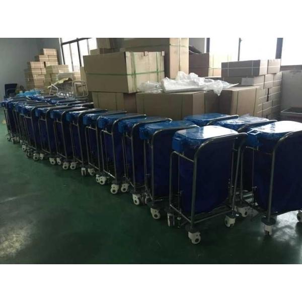 Chariot médical d'urgence en acier peint par poudrage avec deux sacs en toile