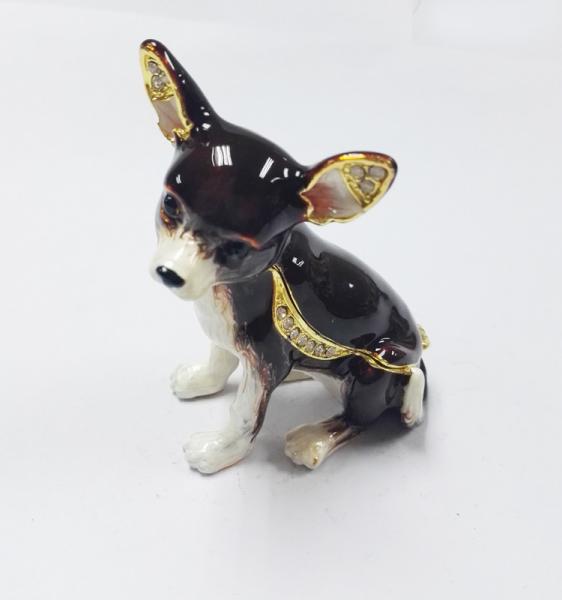 dog bejeweled trinket box dog alloy decorative crafts pewter ornament home decorative