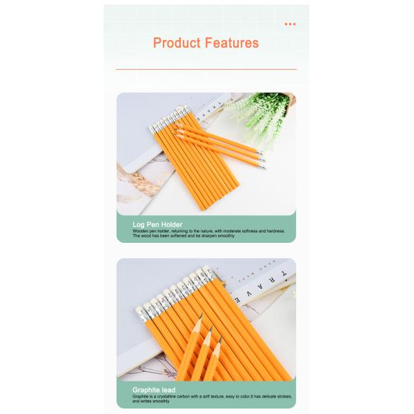 Estudiante de arte dibujo de dibujo lápiz de escritura HB barril hexagonal lápiz de madera amarillo