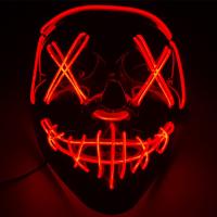 Máscara de Halloween a medida máscara LED brillante palabras negras máscaras de Halloween LED máscara facial