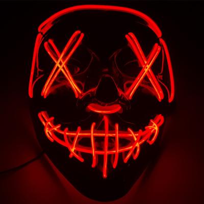 Custom Halloween Mask LED Glowing Mask Black Words Halloween LED Masks Facepiece