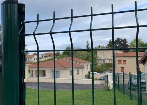 3d courbe courbe de la clôture de jardin avec le poteau de pêche