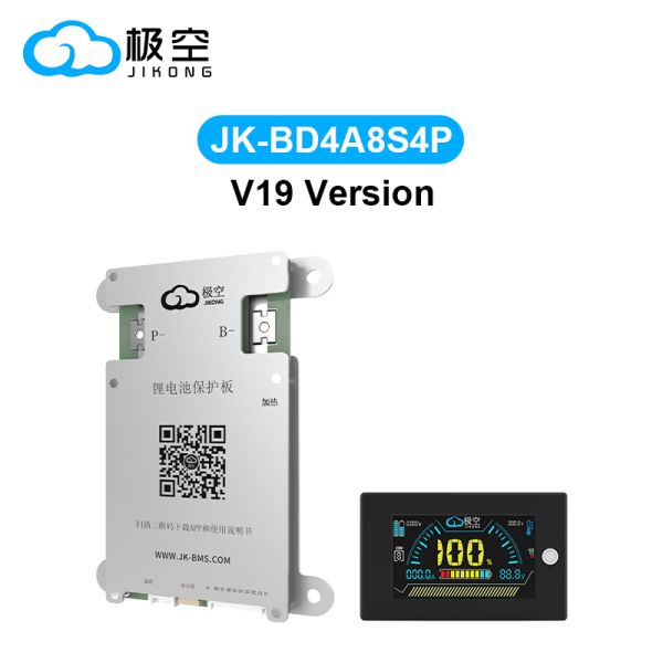 Jikong BMS 4s 5s 6s 7s 8s LiFePO4 BMS Bd4a8s4p 12V 24V with 0.4A Active BMS 40A 60A LiFePO4 Li-ion Lto Battery Smart BMS