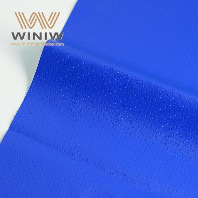 Blue Micro Fiber PU Coated Leather Vegan Materials For Football
